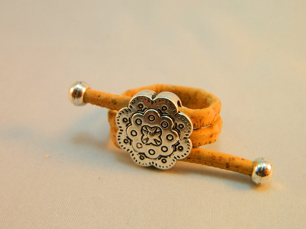 Cork-ring-Handmade-jewelry-alloy-flowers-adjustable 4