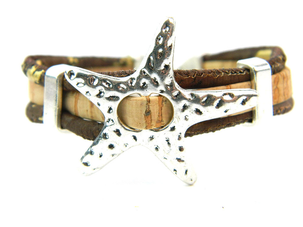 Three Rope Silver Alloy Starfish 8